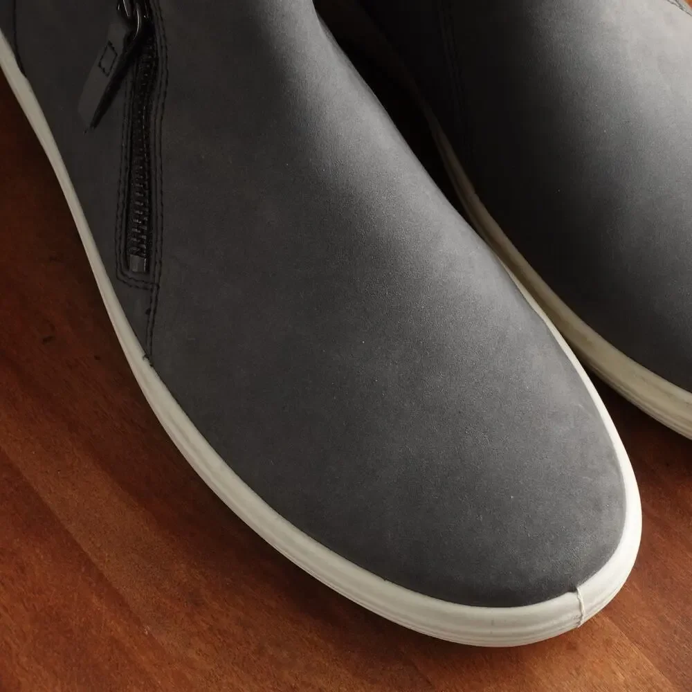 Ecco Shoes Womens Size EU 42 US‎ 11-11.5 Gray Soft 7 Leather Bootie Comfort Zip